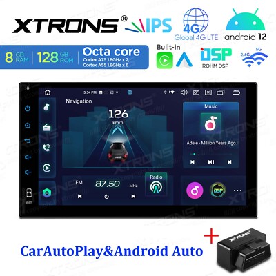7'' Android12 Car Auto Play Stereo GPS Radio Player Quad Core 8+128GB 4G WiFi+OBD