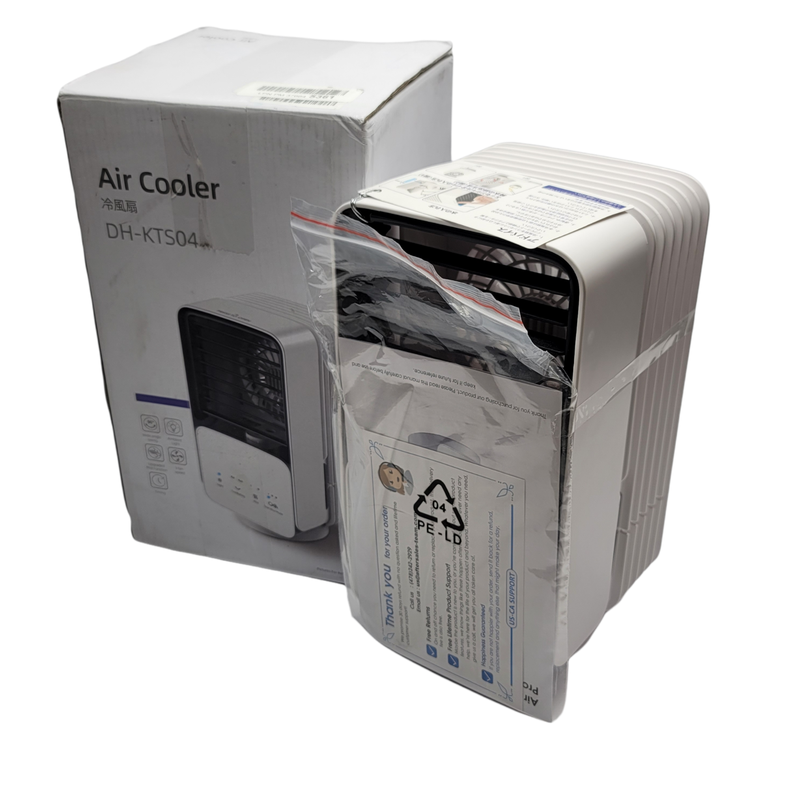 AUZKIN Evaporative Air Cooler Desk Fan with 3 Speeds, Oscillating Mist DH-KTS04
