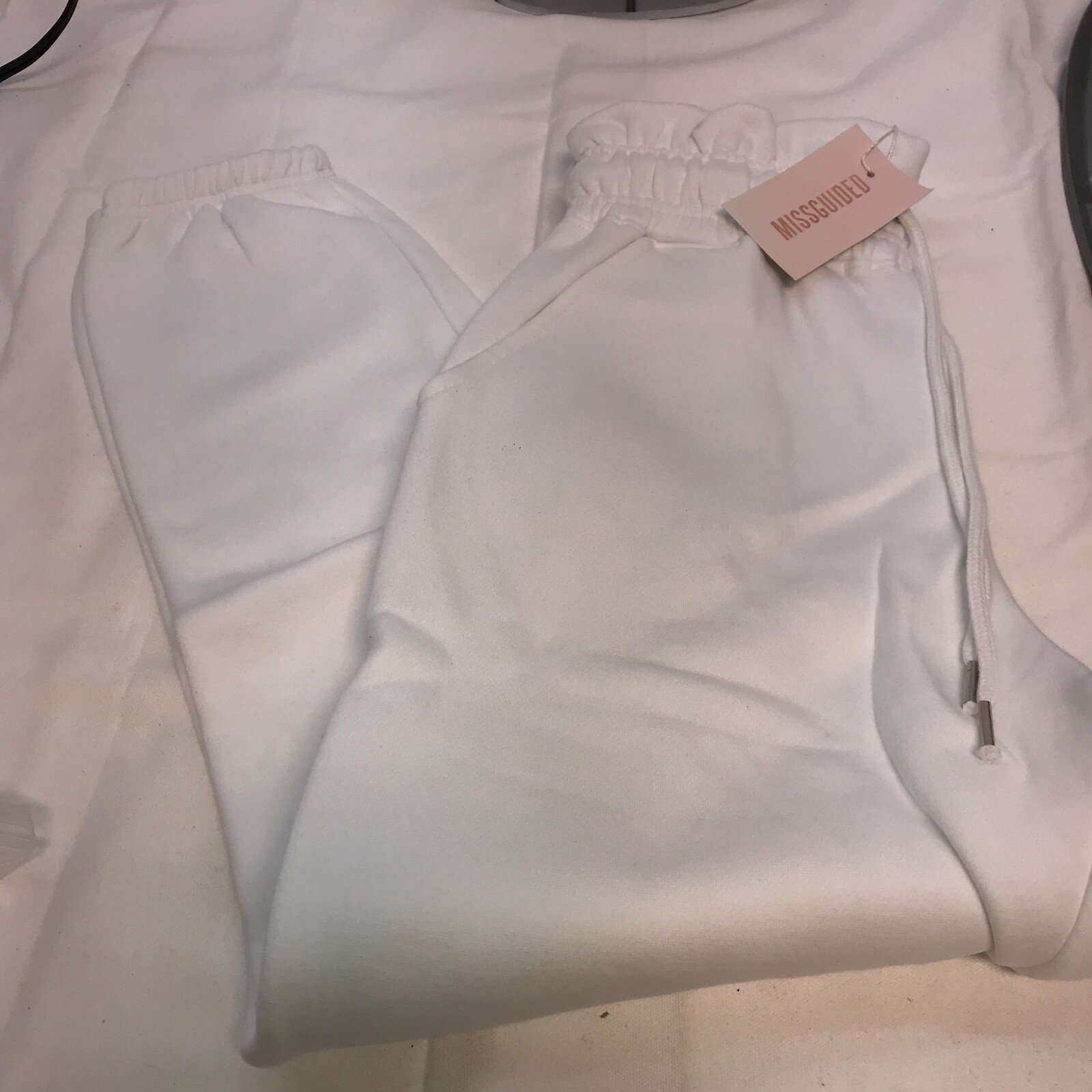 Missguided White Joggers Sweatpants Paperbag Waist size US 6 | eBay