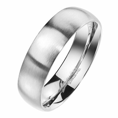 Traditional Wedding Band Mens Womens Stainless Steel Anniversary Ring Sizes 5-13