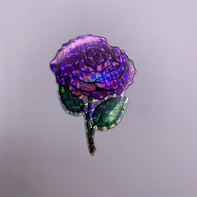 RARE Vintage 90s Rose Purple Lavender Prism Vending Machine Sticker