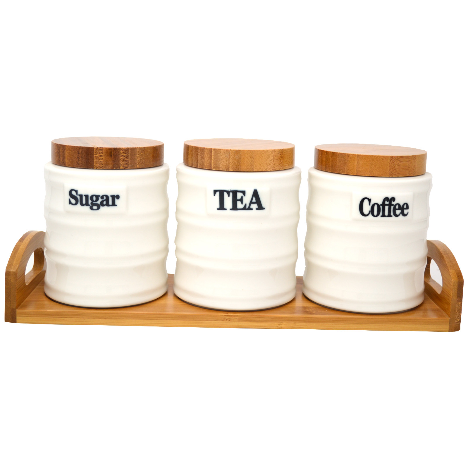 Canisters Jars Tea Coffee Sugar Ceramic Canisters Jar Bin Set With Wooden Lid Kitchen Storage A Home Furniture Diy Tallergrafico Com Uy
