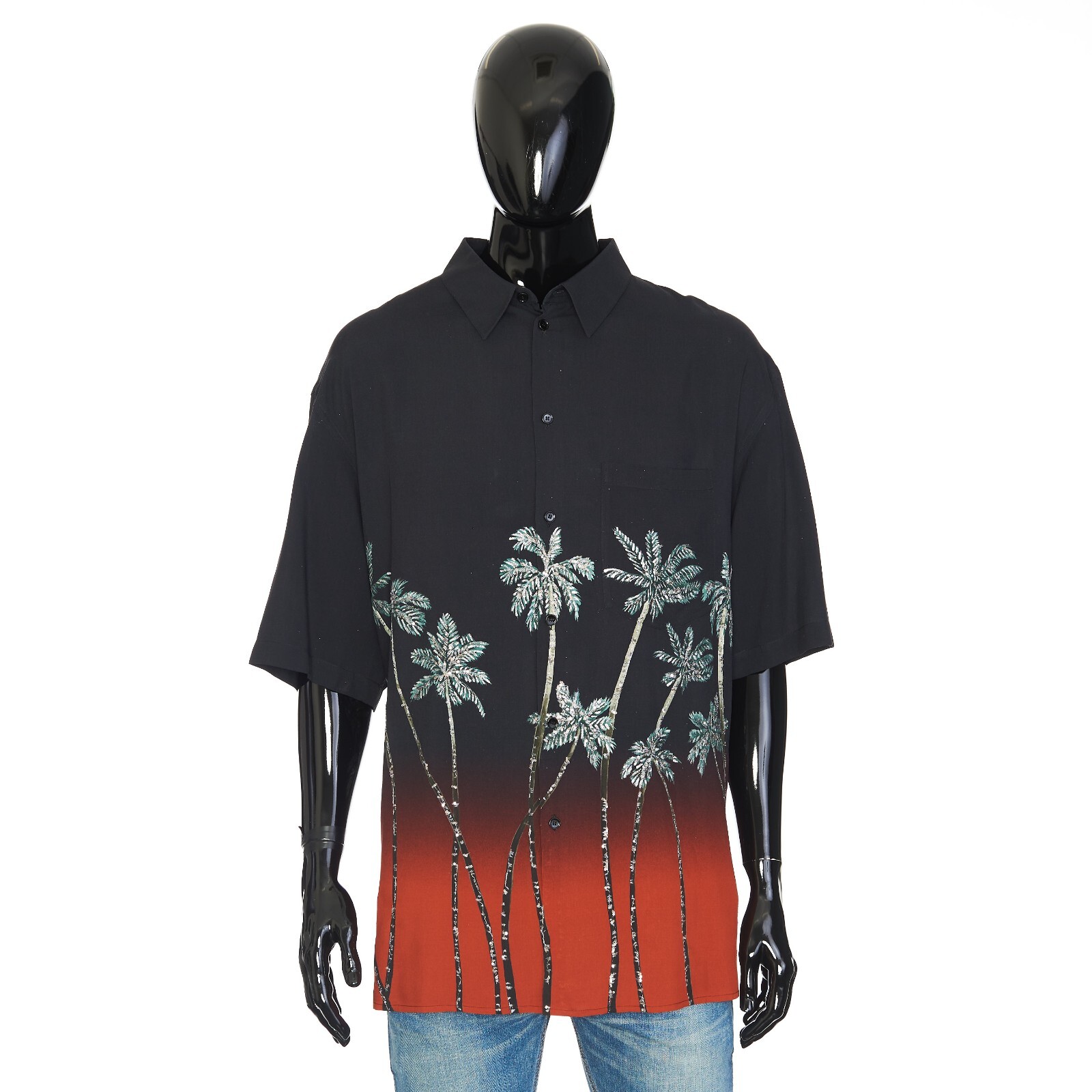 CELINE 1950$ Black Hawaiian Shirt - Sequin Embroidered