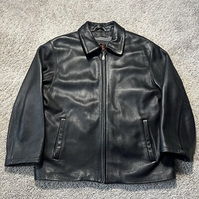 Danier Café Calf Leather Jacket Men s Large W/ Removable Full Zip Soft Pebbled