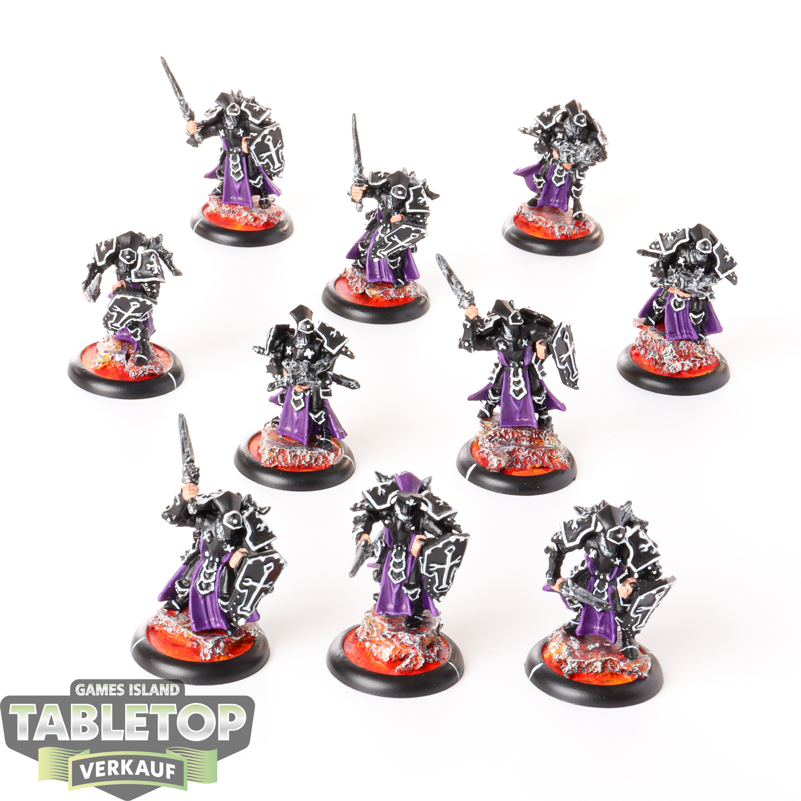 Warmachine - Protectorate of Menoth - 10 - Exemplar Errants - bemalt