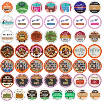 Flavored Coffee Pods Variety Pack - Single Serve Cups for All Keurig K Cups C...