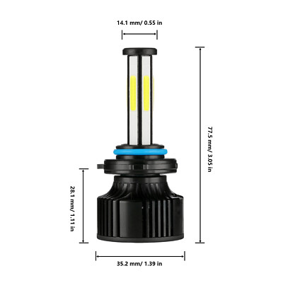 2025 6-sides 9005 9006 Combo LED Headlight High Low Beam Bulbs 6500K 2500000LM
