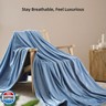Queen Size Fleece Blanket for Bed, Dusty Blue Soft Warm Fuzzy Cozy Throw Blankets for Women Men Gift, Plush Microfiber Flannel Blanket Suitable for All Seasons, 90x90 Inches