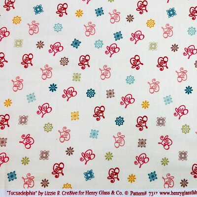 Tucsadelphia Sakura Flower Fabric Lizzie B Cre8ive Henry Glass 7317 Cotton 1YARD