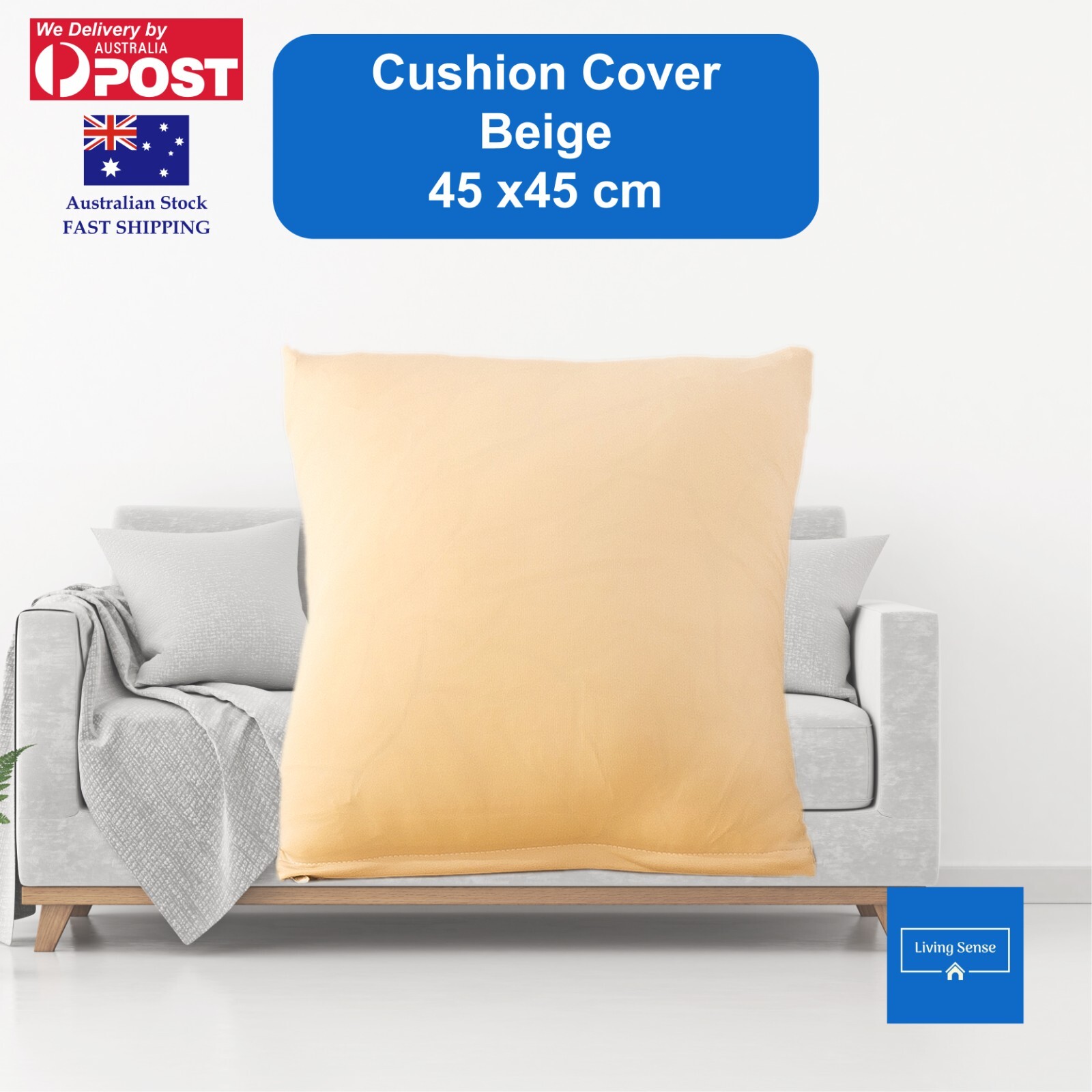 Sofa Cushion Cover 45x45cm Plain Solid Colour Throw Pillow Case Cushion Cases - Picture 2 of 5