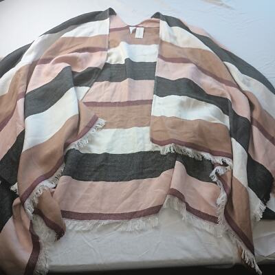 Francesca's Collections Striped Shawl Poncho Cape Womens One size NWT