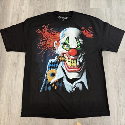 Killer Clown Liquid Blue size  XL Mens T Shirt  Horror Scary black nwot