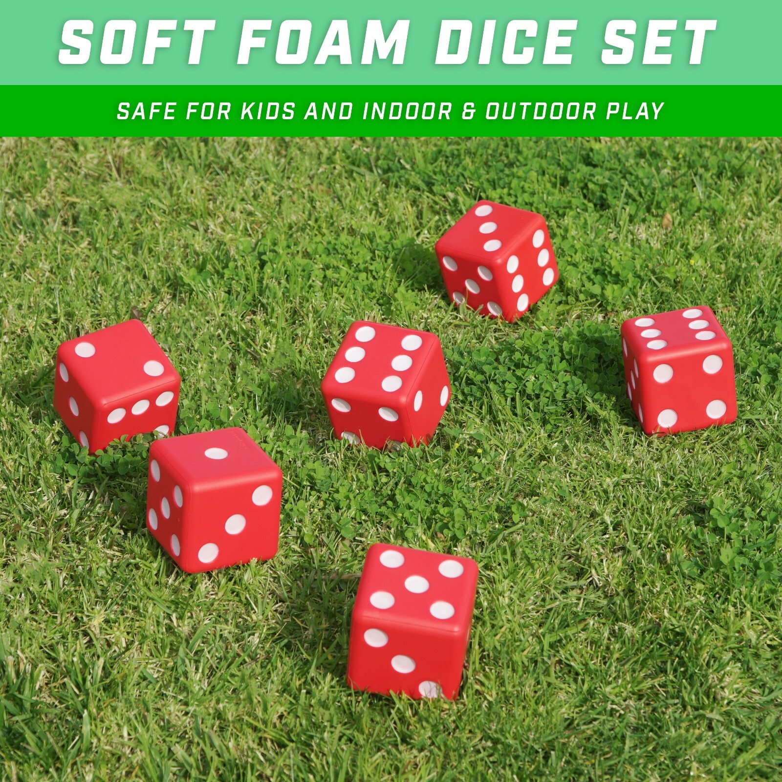 GoSports Giant 3.5" Red Foam Playing Dice Set with Bonus Scoreboard