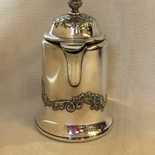 ANTIQUE SILVER PLATE SYRUP PITCHER  ~ BRISTOL PLATE ~ HEAVY FLOURISH PATTERN