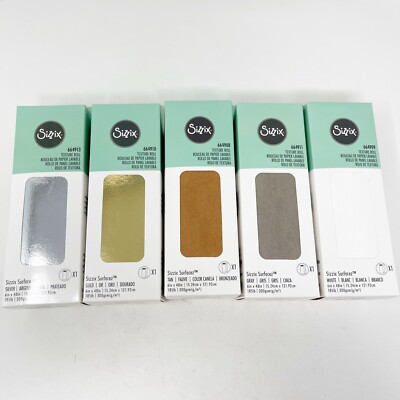 Sizzix Surfacez Texture Rolls Lot of 5 Colors for Embossing & Die Cutting