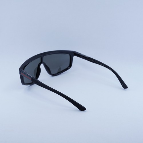 Pre-owned Gucci Gg1736s 001 Shiny Solid Black/grey 99-1-145 Sunglasses Authentic In Gray