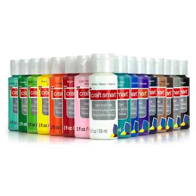 16 Color Satin Acrylic 2oz Paints Value Pack by Craft Smart 