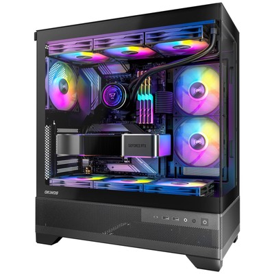 Aqua 7, Pre-Installed 6 × 120mm PWM ARGB Fan, ATX Mid Tower PC Case, Comput