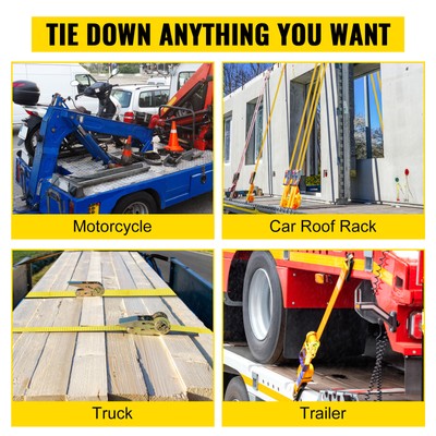 VEVOR E-Track Ratchet Straps 18 Pack 2"x 15' Tie-Down Kit Truck Trailer 4000 LBS