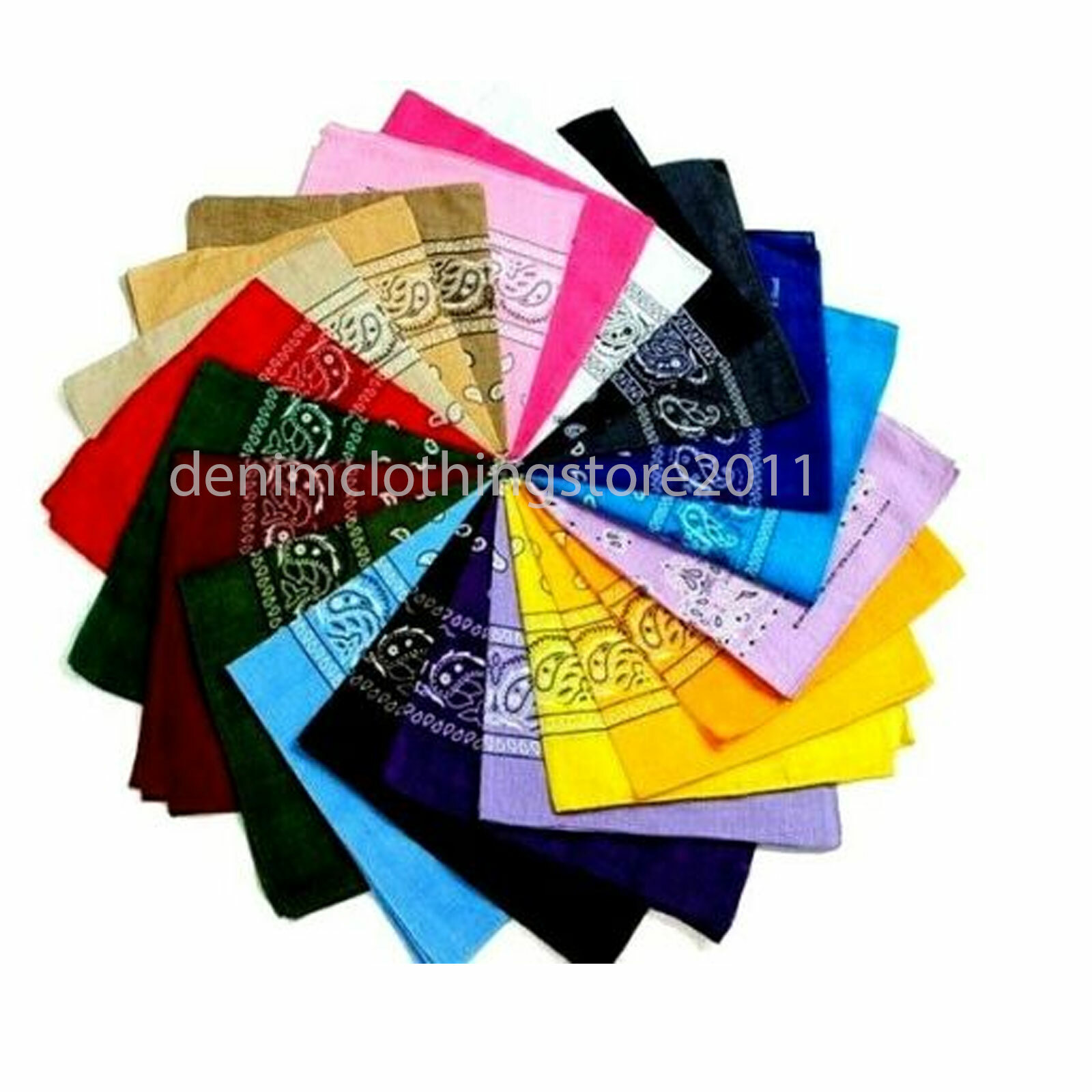 Lot of 3 Bandana 100% Cotton Paisley Print Face Mask Head Wrap Wholesale in USA