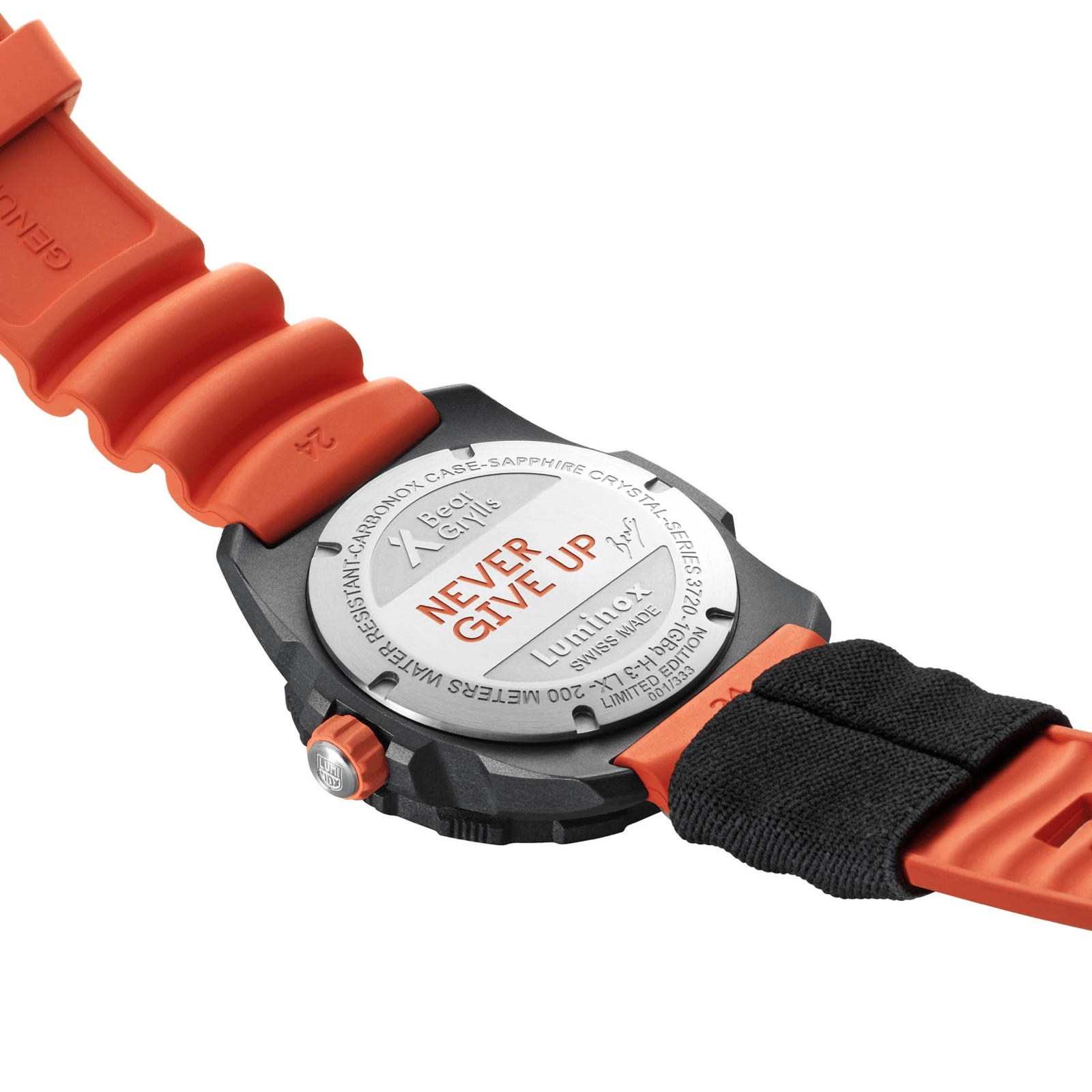 Pre-owned Luminox Bear Grylls Xb.3723.r3.1 Survival Rule Of 3 Rubber Quartz Men's Watch