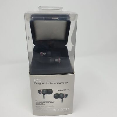Maroo ICE Collection - Earphones with Pink Crystals - Black…