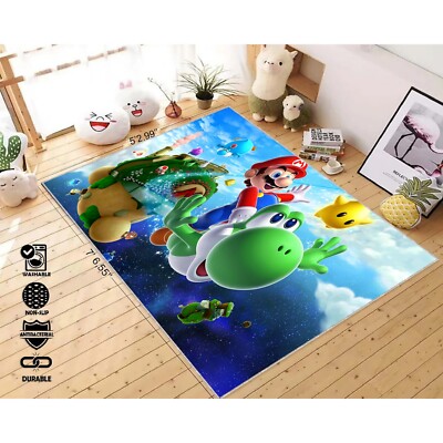 Super Mario, Super Mario Rug, Arcade Playing Rug, Player Charter Rug, Mario Rug