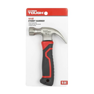 Hyper Tough 10oz Heavy-Duty Compact Stubby Hammer, Model 43163
