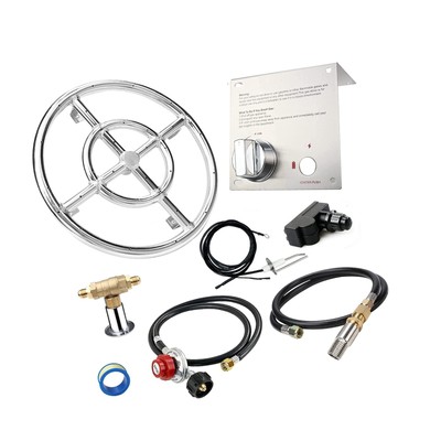 Uniflasy 12'' Fire Pit Ring Burner Kit, Stainless Steel Propane Gas Firepit Ri...