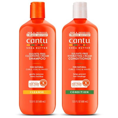 Cantu Sulfate-Free Cream Shampoo & Conditioner Bundle 13.5 Fl Oz Pack of 2