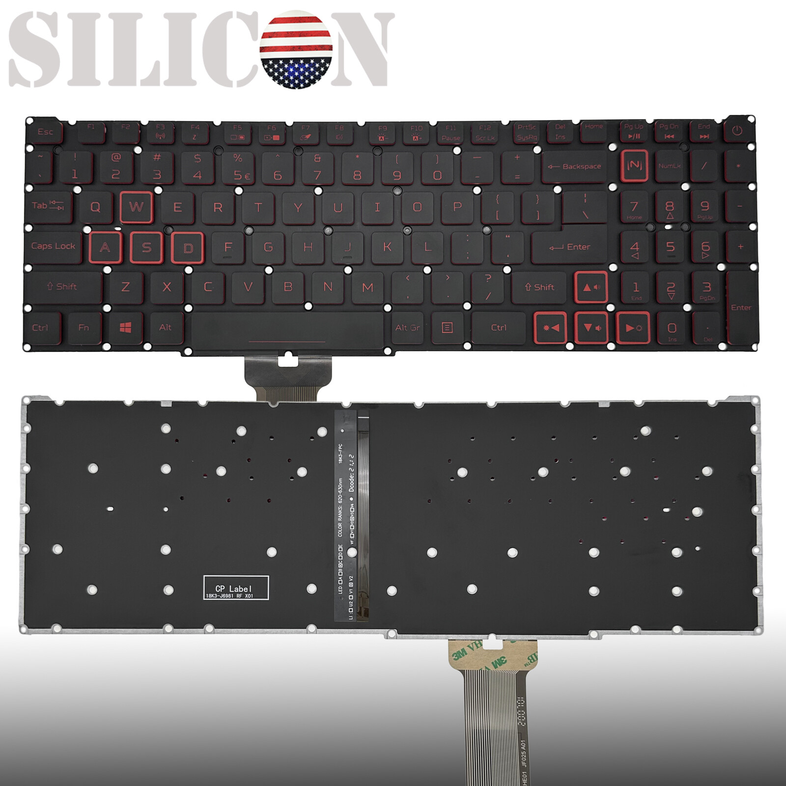 New Keyboard For Acer Nitro 5 AN517-51 AN517-51-56YW AN517-51-7887 US Backlit