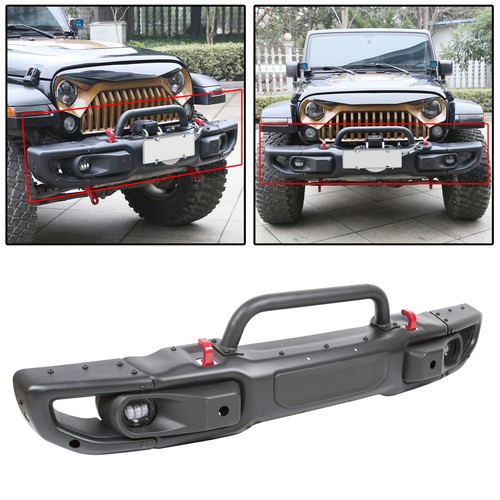 For 201820 Jeep Wrangler Jl 3piece Steel Rubicon Front Bumper W/led