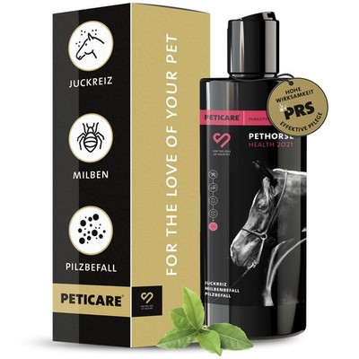 Peticare Anti-Parasiten Pferde-Shampoo | gegen Milben Flöhe Pilze | 250 ml