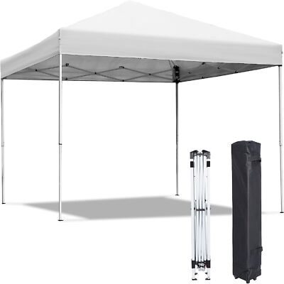 10x10 Pop Up Canopy Tent Adjustable Straight Leg Heights w/Wheeled Bag 3 Colors