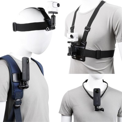 PellKing Accessories Kit for Insta360 X4 GO 3s ONE X3 X2 X RS R, 4in1 Chest S...