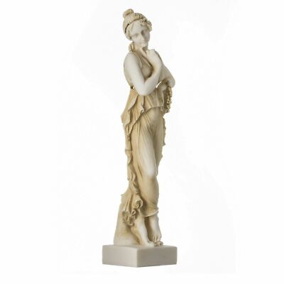 Persephone Goddess Of The Underworld Springtime Gold Flower Statue 9.8"