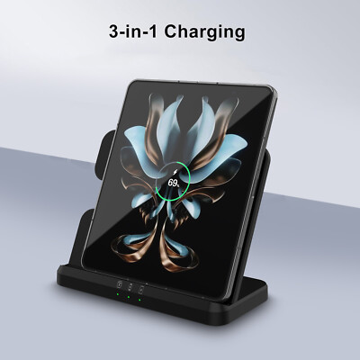 3in1 Wireless Charging Station For Samsung Galaxy Z Flip6 Watch Ultra/7/6/5 S24+