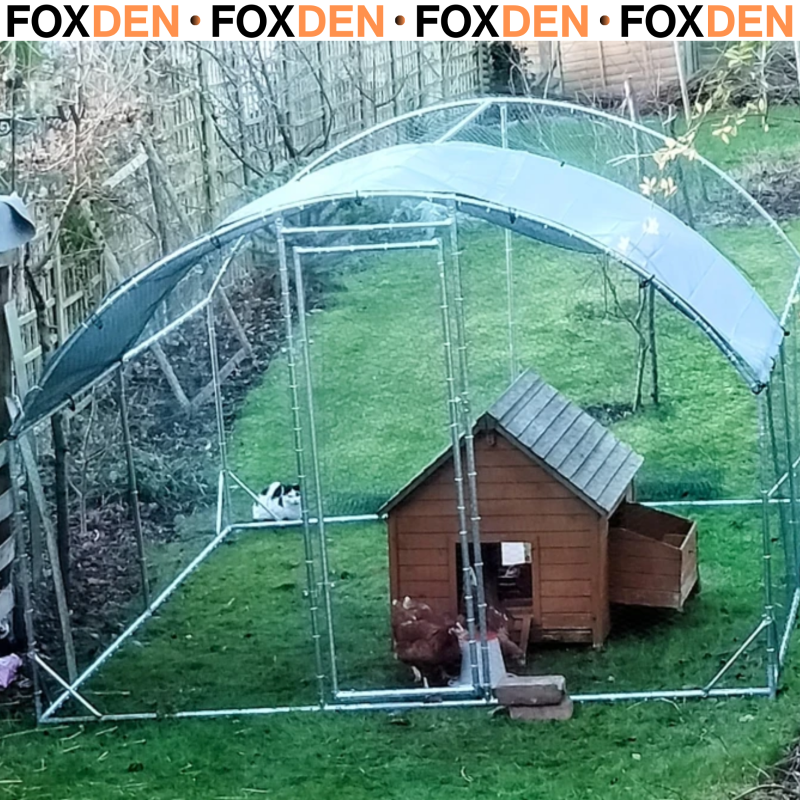 Walk In Chicken Run Galvanised Chicken Coop Hen Poultry House Cage 2.8x3.8x2m