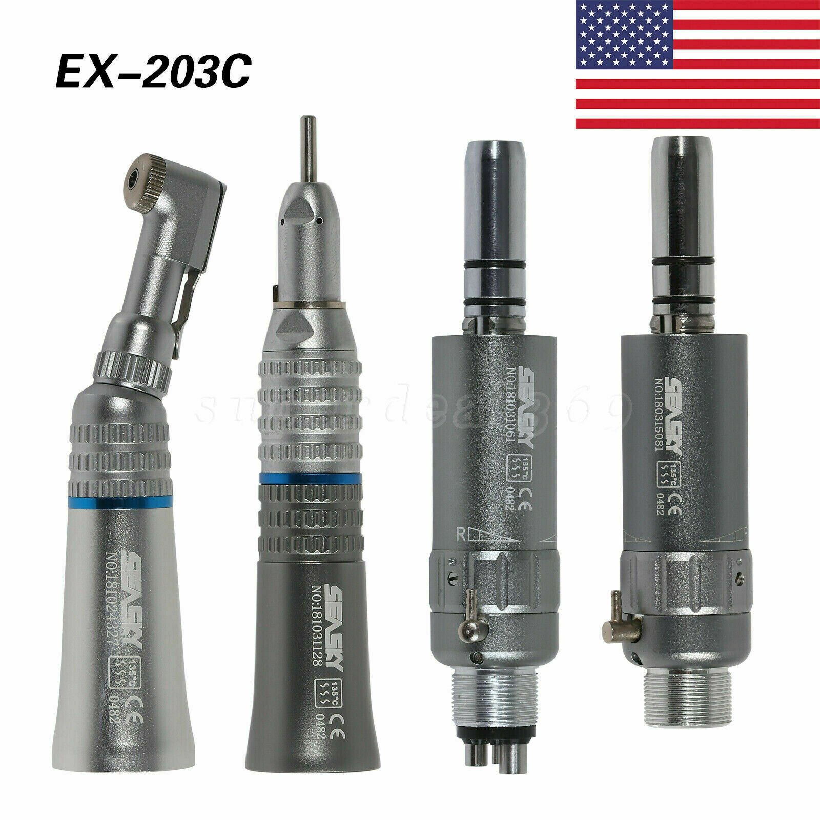 NSK Style Dental Slow Low Speed Handpiece Straight Contra Angle Air Motor 2/4H