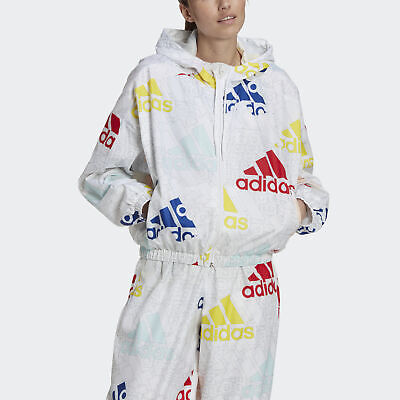 Разноцветная ветровка свободного кроя с логотипом adidas Originals Essentials женская