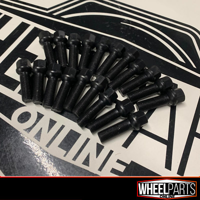 20 x alloy wheel bolts M14 x 1.5 17mm Hex 45mm thread Radius Seat Audi