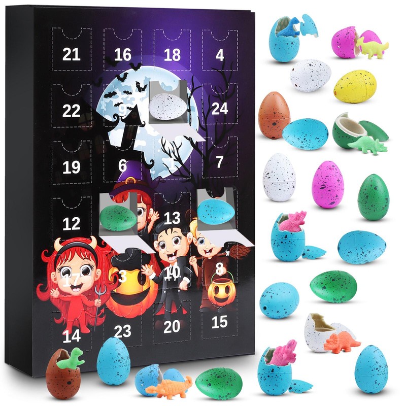 Halloween Advent Calendar 24Pcs/set Dinosaur Egg Hatching Countdown Gift Box