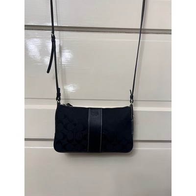 Coach Signature C Black Jacquard Leather Crossbody Bag 6338