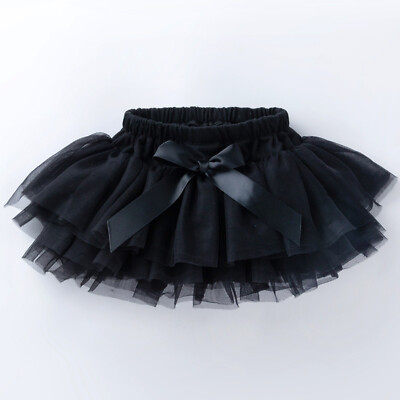Infant Newborn Baby Girls Soft Fluffy Tutu Skirt Solid Bowknot Patchwork Shorts