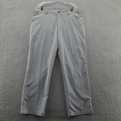 Adidas Mens Climalite Golf Pants Size 36x32 Gray Flat Front Performance Flex
