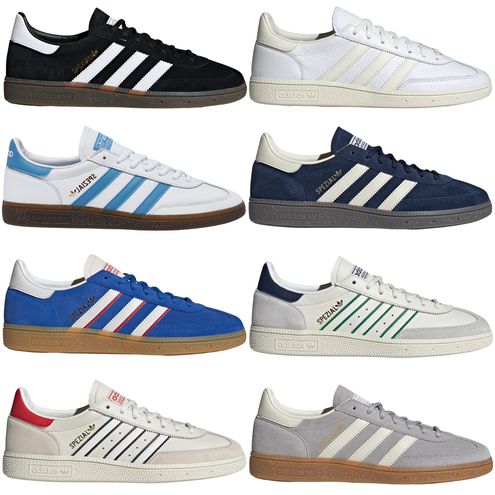 Мужская повседневная обувь Adidas ORIGINALS HANDBALL SPEZIAL ВСЕХ ЦВЕТОВ, размеры США 7-14