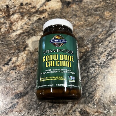 Garden of Life Grow Bone Calcium- Vitamin Code (120 Vegetarian Capsules)