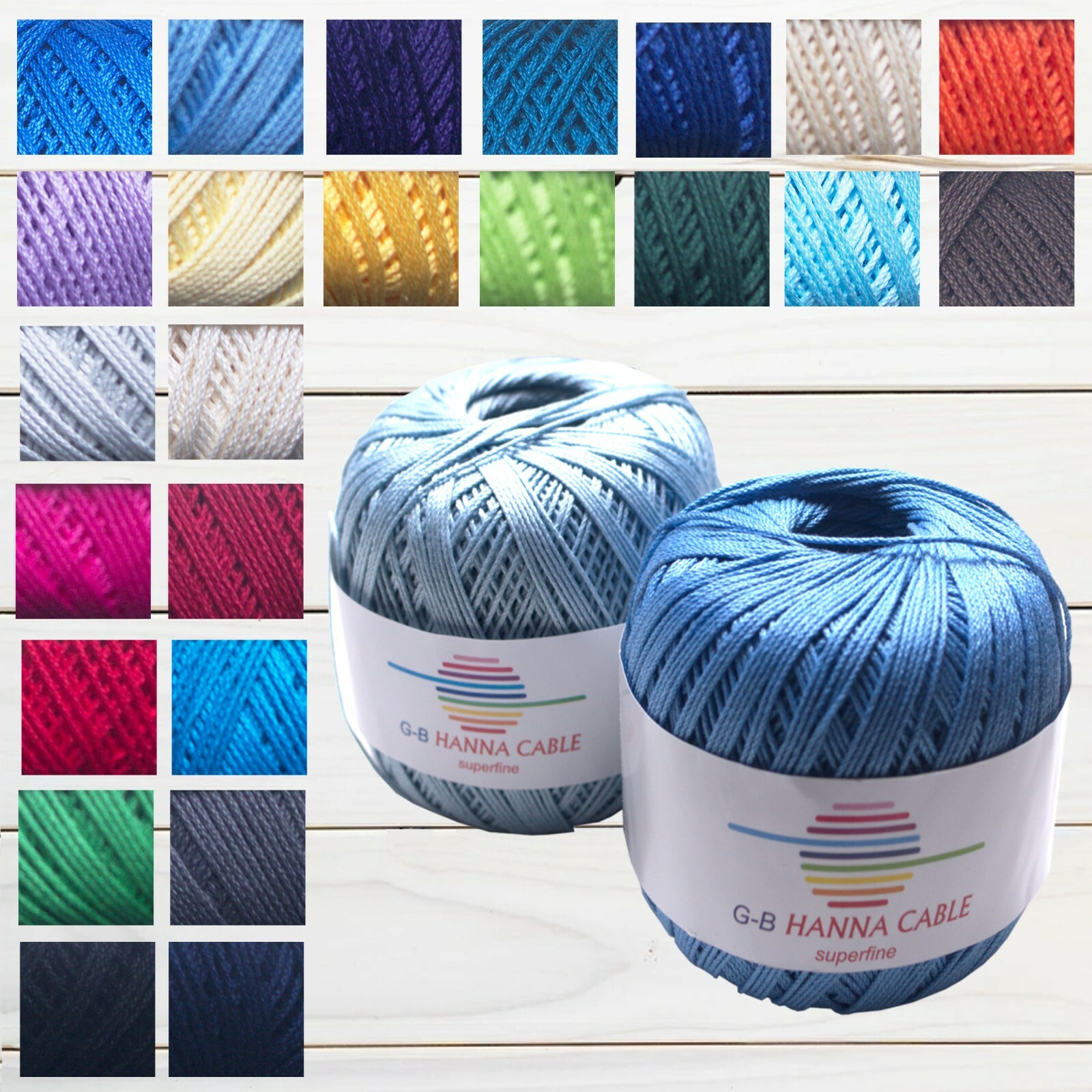 GB Wolle Hanna Cable Häkelgarn 100% Baumwolle Strickwolle 50g 175m Filethäkeln 