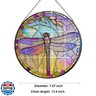 Generic Dragonfly Stained Glass Suncatcher Artistic Window Hanging,7.8” Hand-Painted Glass Panel Wall Home Decor,Gift for Women Garden Decor Suncatcher (Dragonfly), BL009