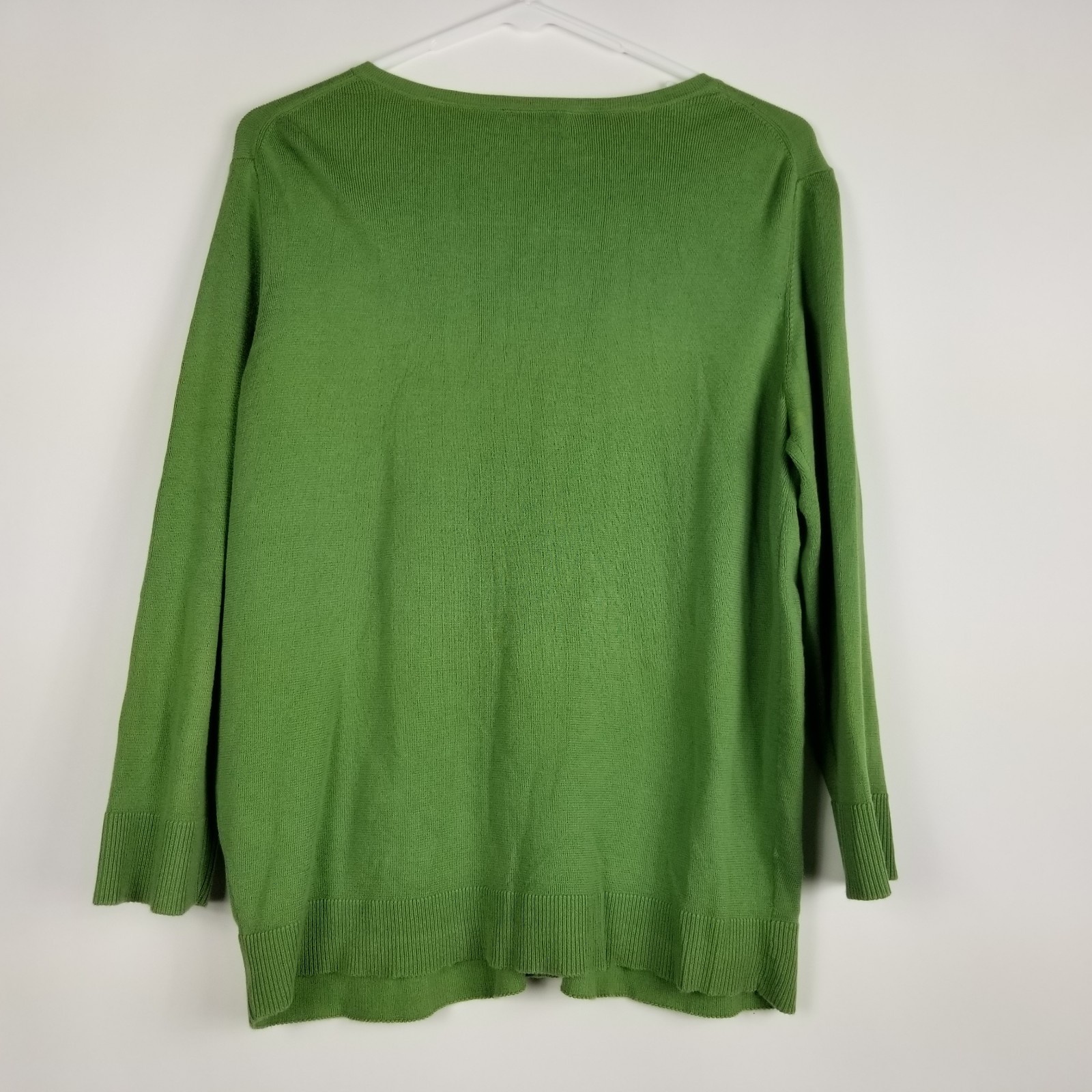 Ann Taylor Loft Maternity Womens Cardigan L Green Button Sweater Pima Cotton